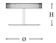 Dimensiones de la Lámpara de Mesa Gilda Opera Italamp